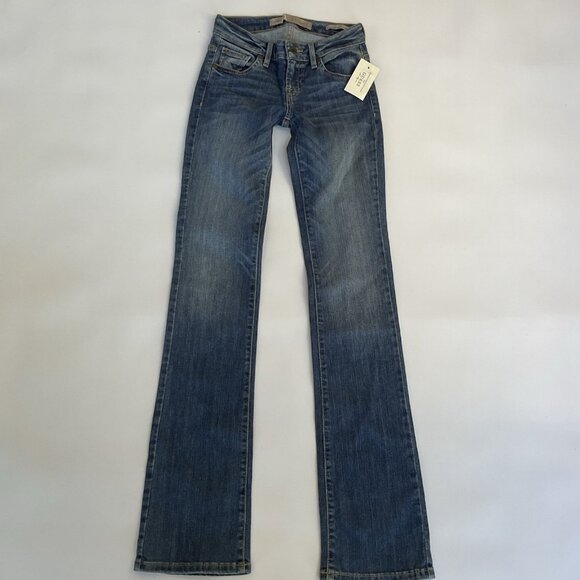 Guess Women’s Mid Rise Boot Cut Jeans Blue Size 23 - Picture 2 of 14